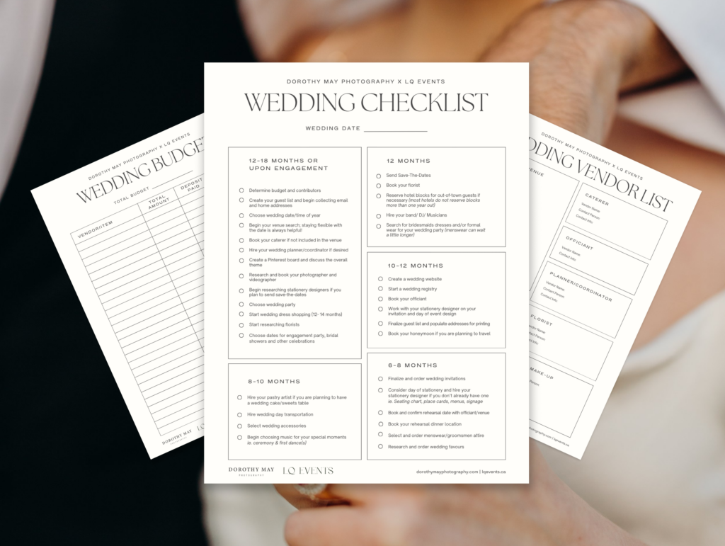 A wedding checklist pdf download lead magnet created by Goodwell Studio for Dorothy May Photography.